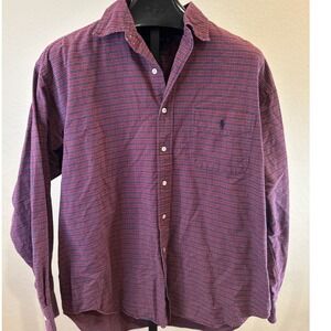 Ralph Lauren Big Shirt Mens L Plaid Long Sleeve Button Down 100 Cotton